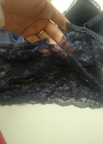 Lacivert Dantel Gotik Bralet - Görsel 3