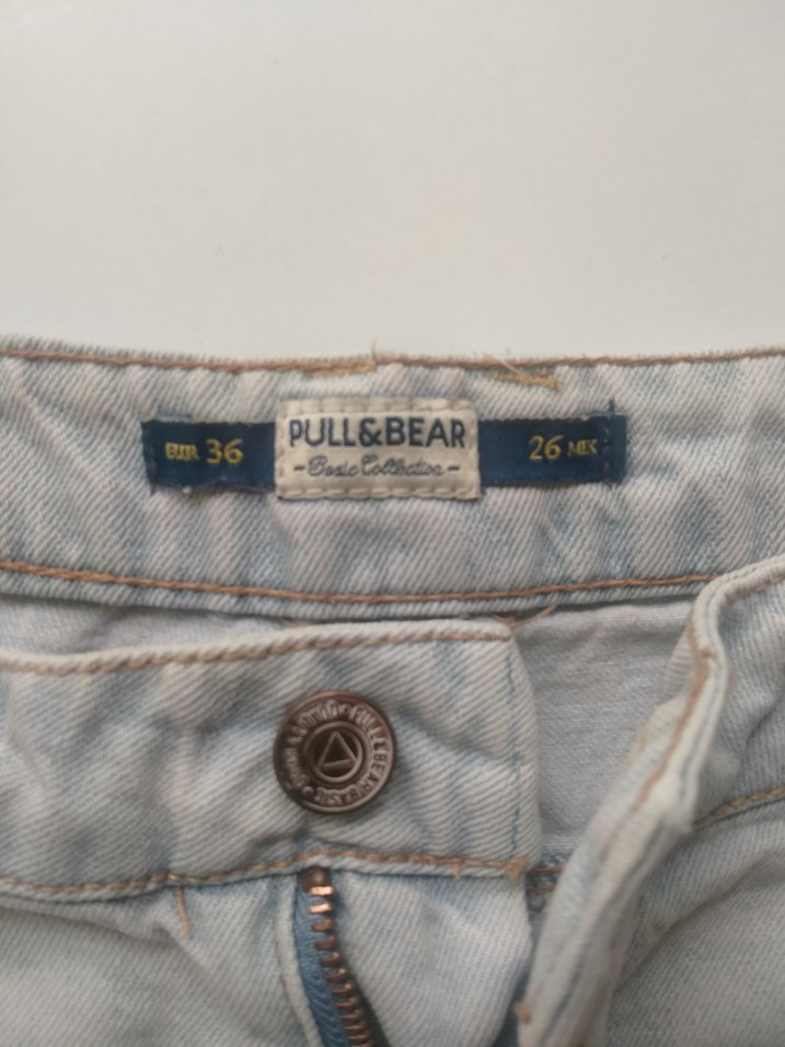 Gri Mini Kadın Denim Şort Düğmeli - Görsel 3