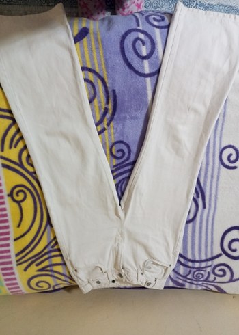 Ekru wide leg geniş paça pantolon - Görsel 2