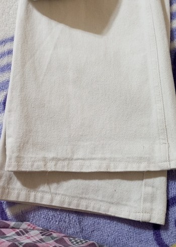 Ekru wide leg geniş paça pantolon - Görsel 5