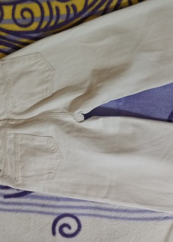 Ekru wide leg geniş paça pantolon - Görsel 3