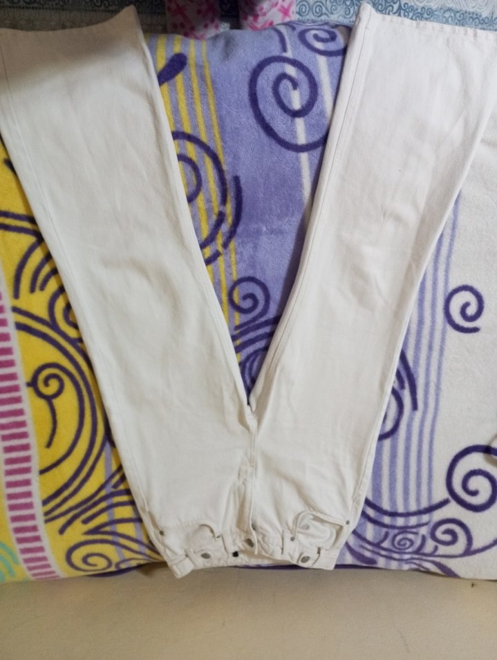 Ekru wide leg geniş paça pantolon - Görsel 2