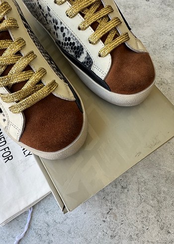 39 Beden Golden Goose Yılan derisi Simli Gold Bağcık Spor Ayakkabı