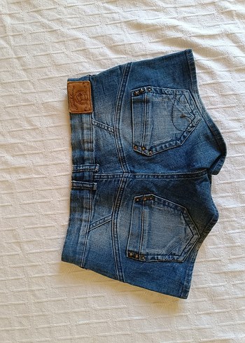 y2k Koyu Mavi Mini Denim Şort - Görsel 3