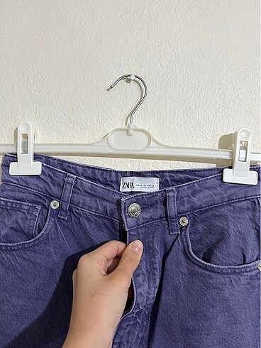 xs Beden mor Renk Zara Wide Leg Jean