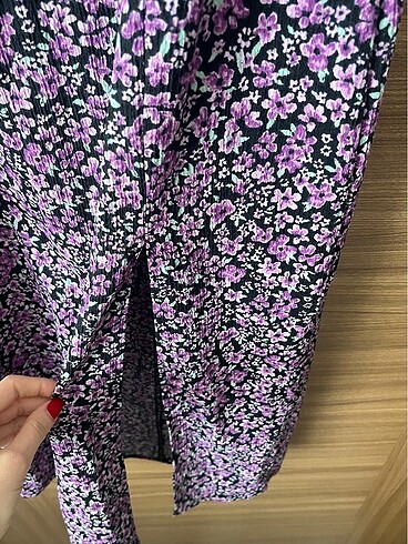 xs Beden mor Renk Bershka Midi elbise