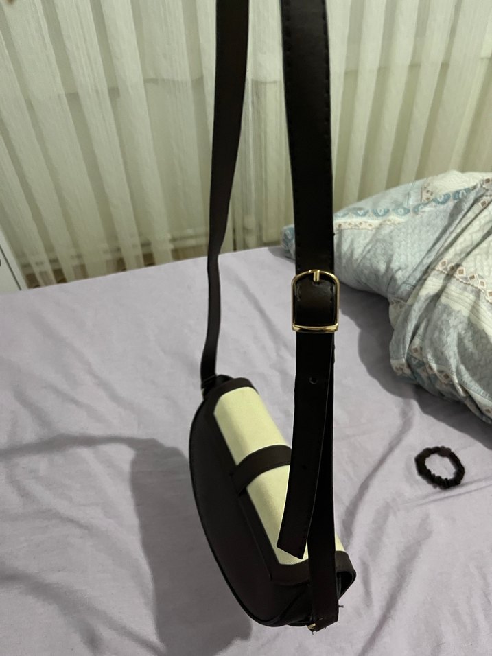 kahverengi bej omuz cantası - Görsel 2