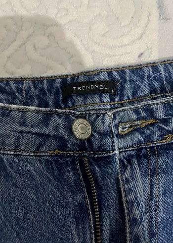Yırtık Detaylı Mavi Salaş Kadın Jean - Görsel 2