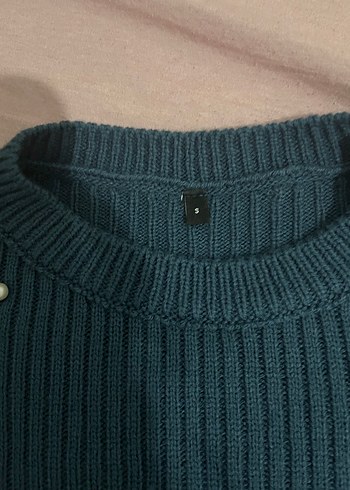 Turkuaz İnce Triko Kadın Kazak - Görsel 3