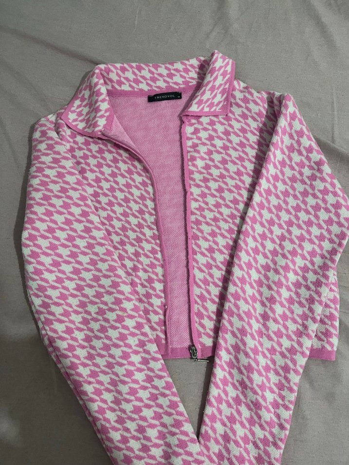 Kızlar için Fermuarlı Pembe Hırka - Görsel 2