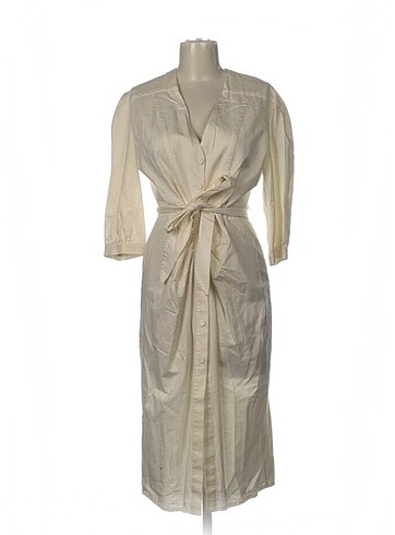 Beyaz denim elbise - Görsel 4