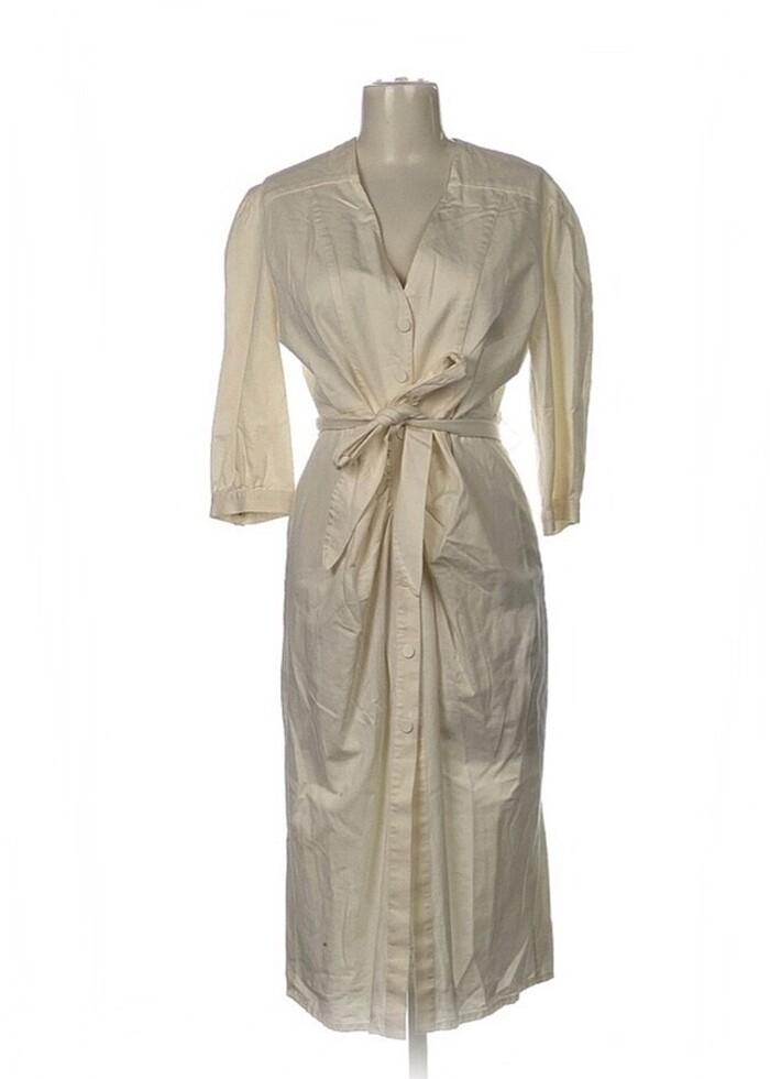 Beyaz denim elbise - Görsel 4