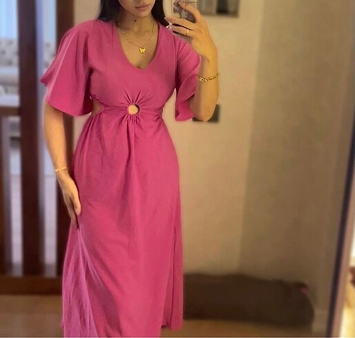 m Beden pembe Renk Pembe elbise