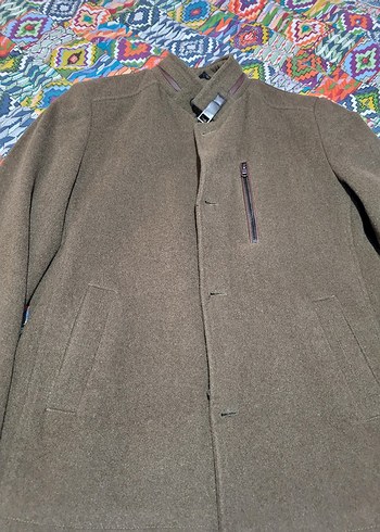 Erkek Kahverengi Yünlü Tokalı Kaban - Görsel 2