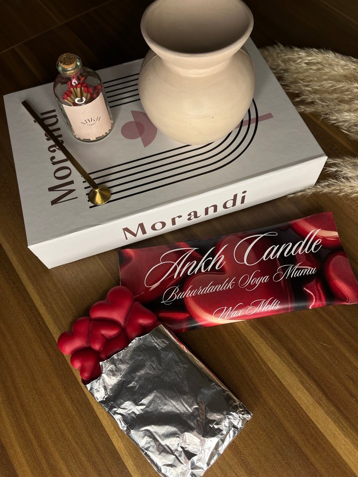 Kalpli Çikolata Buhurdanlık Soya Mumu - Görsel 2