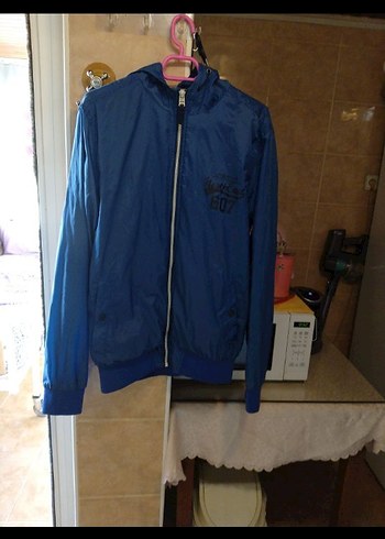 ErkekMavi Fermuarlı yagmurluk M beden - Görsel 7