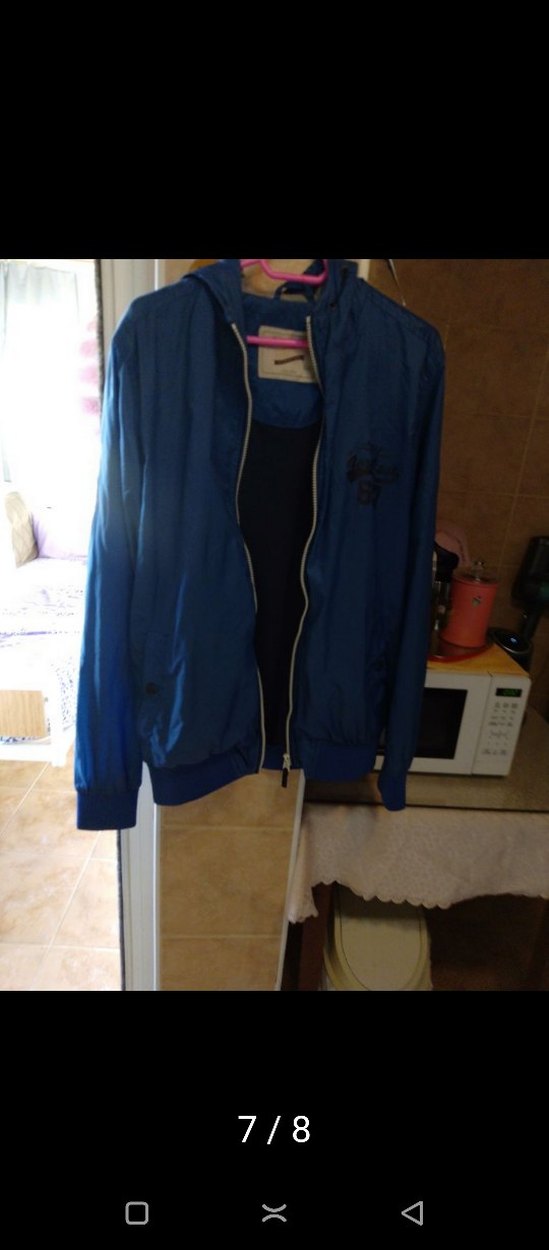 ErkekMavi Fermuarlı yagmurluk M beden - Görsel 3