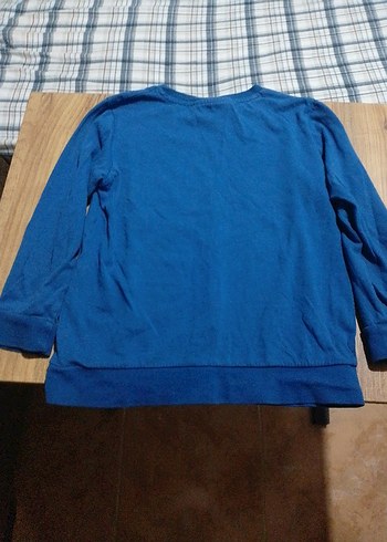 Erkek Çocuk Mavi Baskılı Sweatshirt - Görsel 2