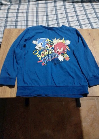 Erkek Çocuk Mavi Baskılı Sweatshirt - Görsel 4