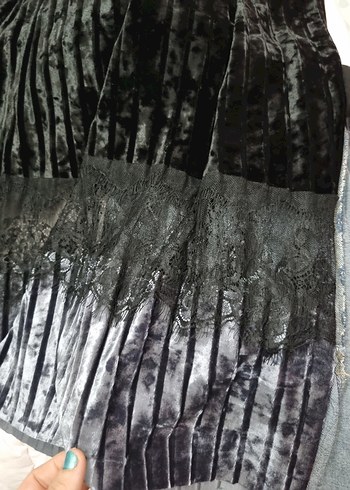 Drapeli Siyah Uzun Gotik Kadın Etek - Görsel 5