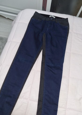 Gri ve Mavi Kadın Denim Pantolon - Görsel 6