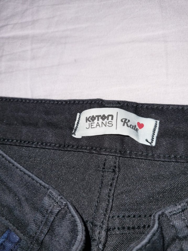 Gri ve Mavi Kadın Denim Pantolon - Görsel 4