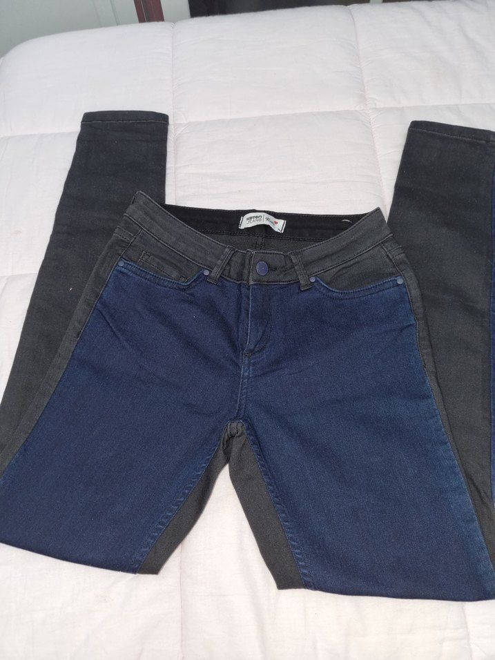 Gri ve Mavi Kadın Denim Pantolon - Görsel 3