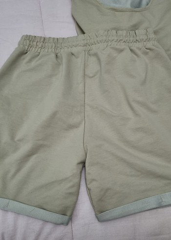 Gri Mini Hamile Keten Şort - Görsel 5