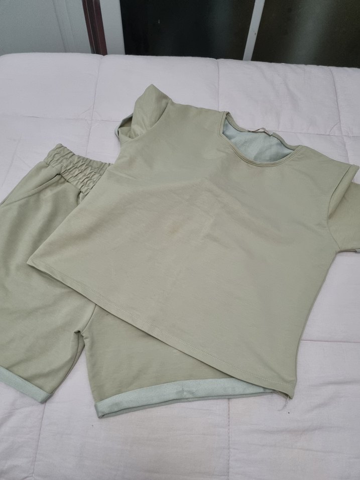 Gri Mini Hamile Keten Şort - Görsel 3