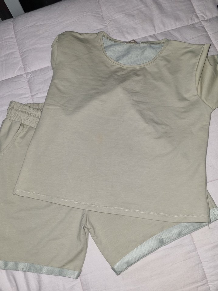 Gri Mini Hamile Keten Şort - Görsel 2