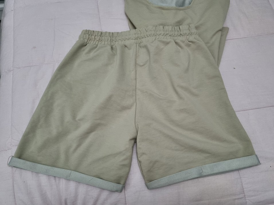 Gri Mini Hamile Keten Şort - Görsel 5