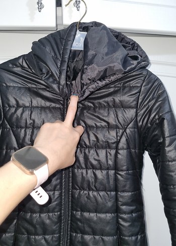 Fermuarlı Siyah Kadın Mont - Görsel 6