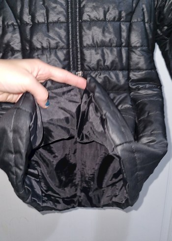 Fermuarlı Siyah Kadın Mont - Görsel 7