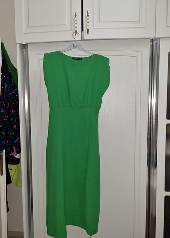 Yeşil Midi Hamile Elbisesi, Kolsuz, Basic - Görsel 8