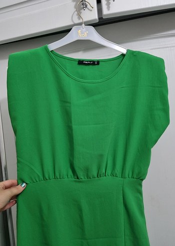 Yeşil Midi Hamile Elbisesi, Kolsuz, Basic - Görsel 2