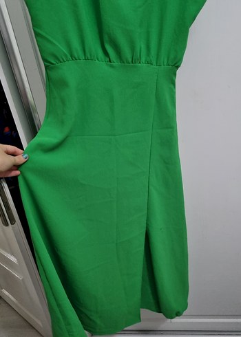 Yeşil Midi Hamile Elbisesi, Kolsuz, Basic - Görsel 6