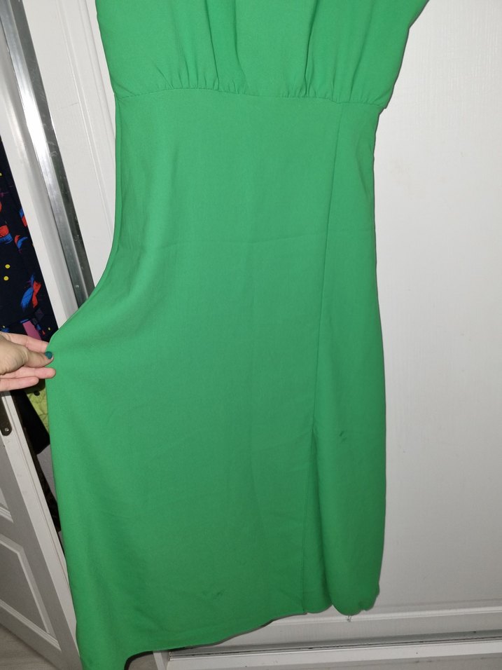 Yeşil Midi Hamile Elbisesi, Kolsuz, Basic - Görsel 3