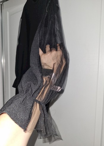 Siyah Triko Uzun Kollu Kadın Bluz - Görsel 6