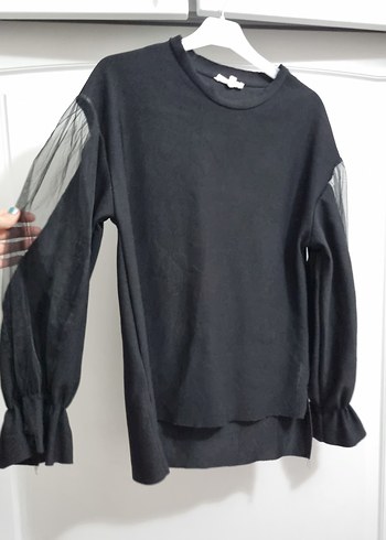 Siyah Triko Uzun Kollu Kadın Bluz - Görsel 2