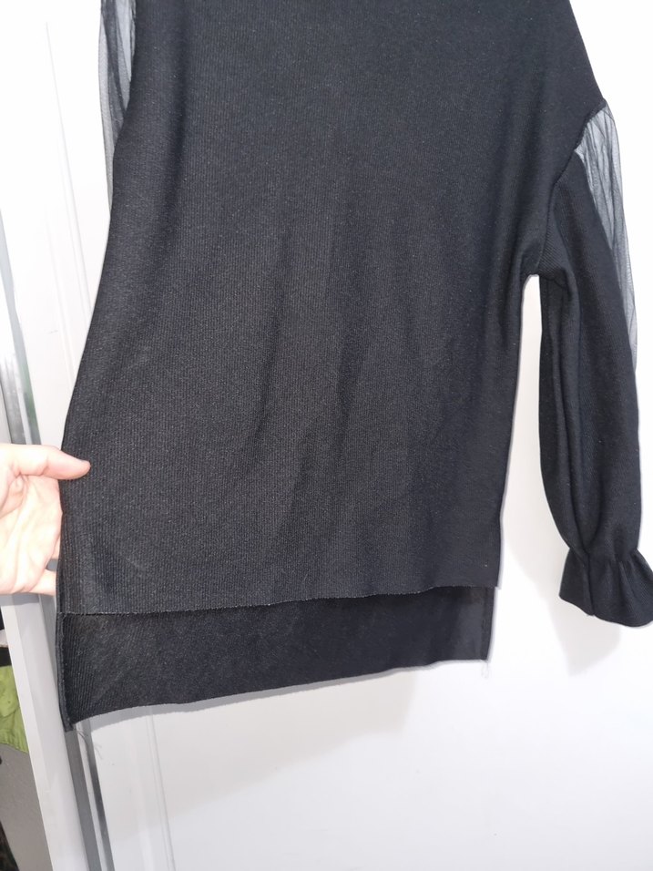 Siyah Triko Uzun Kollu Kadın Bluz - Görsel 5