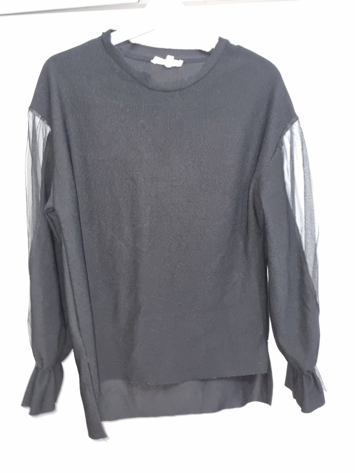 Siyah Triko Uzun Kollu Kadın Bluz - Görsel 4