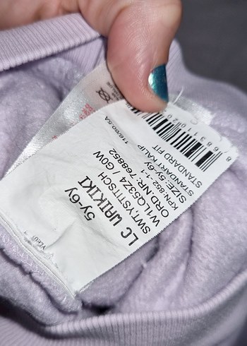 Düğmeli Gri Kız Sweatshirt - Görsel 3