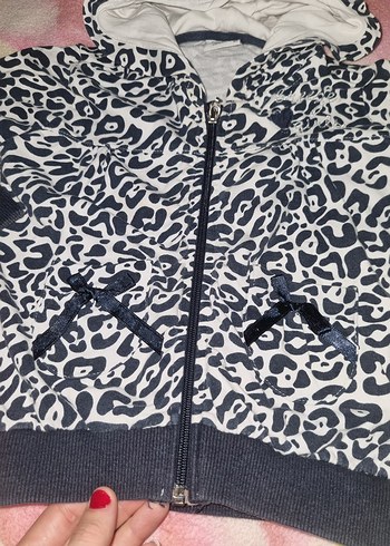 Kız Çocuk Renkli Baskılı Fermuarlı Sweatshirt iki adet - Görsel 8