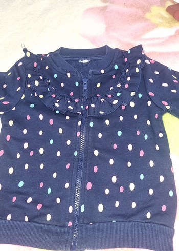 Kız Çocuk Renkli Baskılı Fermuarlı Sweatshirt iki adet - Görsel 3