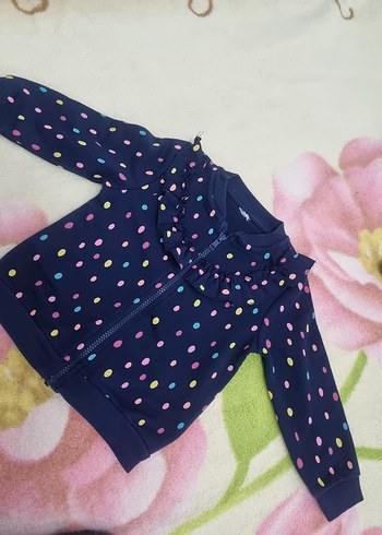 Kız Çocuk Renkli Baskılı Fermuarlı Sweatshirt iki adet - Görsel 4