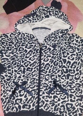 Kız Çocuk Renkli Baskılı Fermuarlı Sweatshirt iki adet - Görsel 6