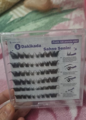 Bej Renkli Hızlı Takılan Takma Kirpik 2 adet var elimds - Görsel 3