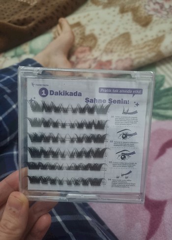 Bej Renkli Hızlı Takılan Takma Kirpik 2 adet var elimds - Görsel 5