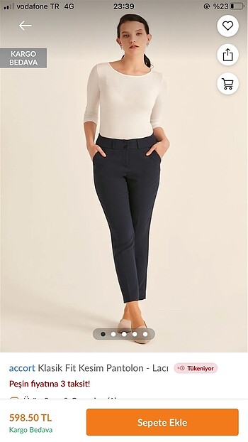 Accort lacivert pantolon
