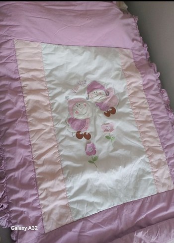 Nakışlı Pembe Çocuk Uyku beşik Seti - Görsel 2